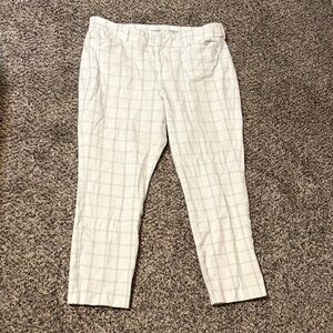 Old Navy White Grid Pattern Chinos
